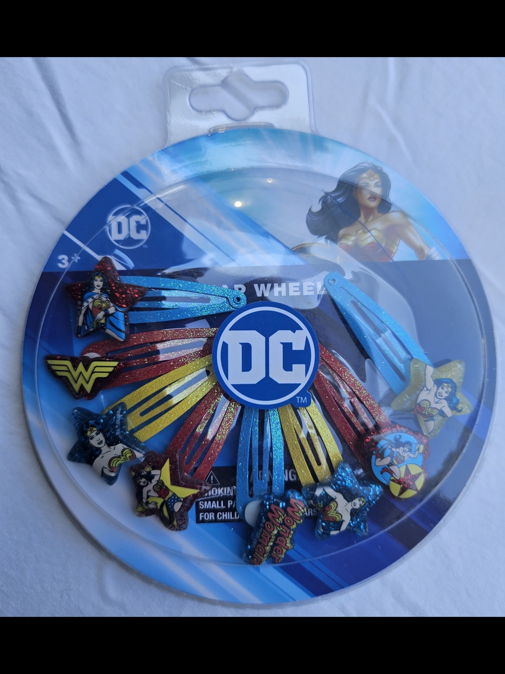 DC Wonder Woman Glitter Clip Set in Red, Blue, Yellow
